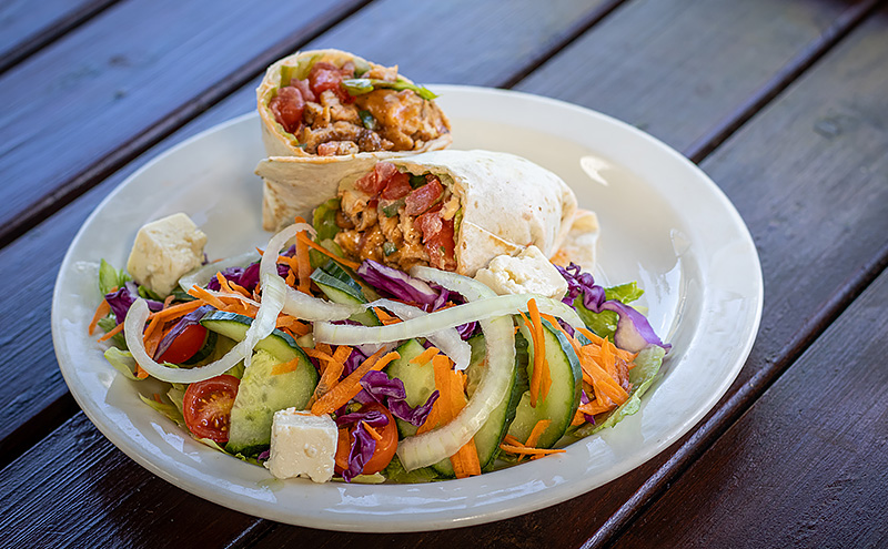 Chicken wrap at Wilgewandel Restaurant