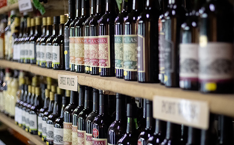 Local wine selection at Wilgewandel
